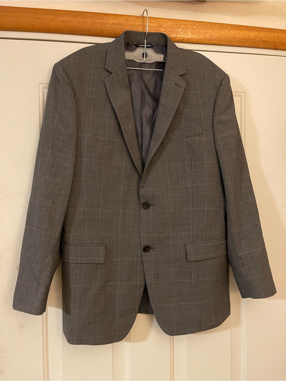 Ralph Lauren Gray Plaid Wool Worsted 2 Button Single-Breasted Suit 42R